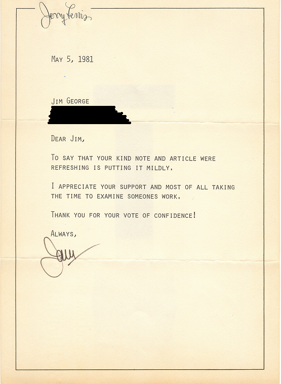 jerry lewis letter--